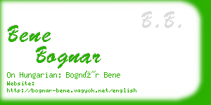 bene bognar business card